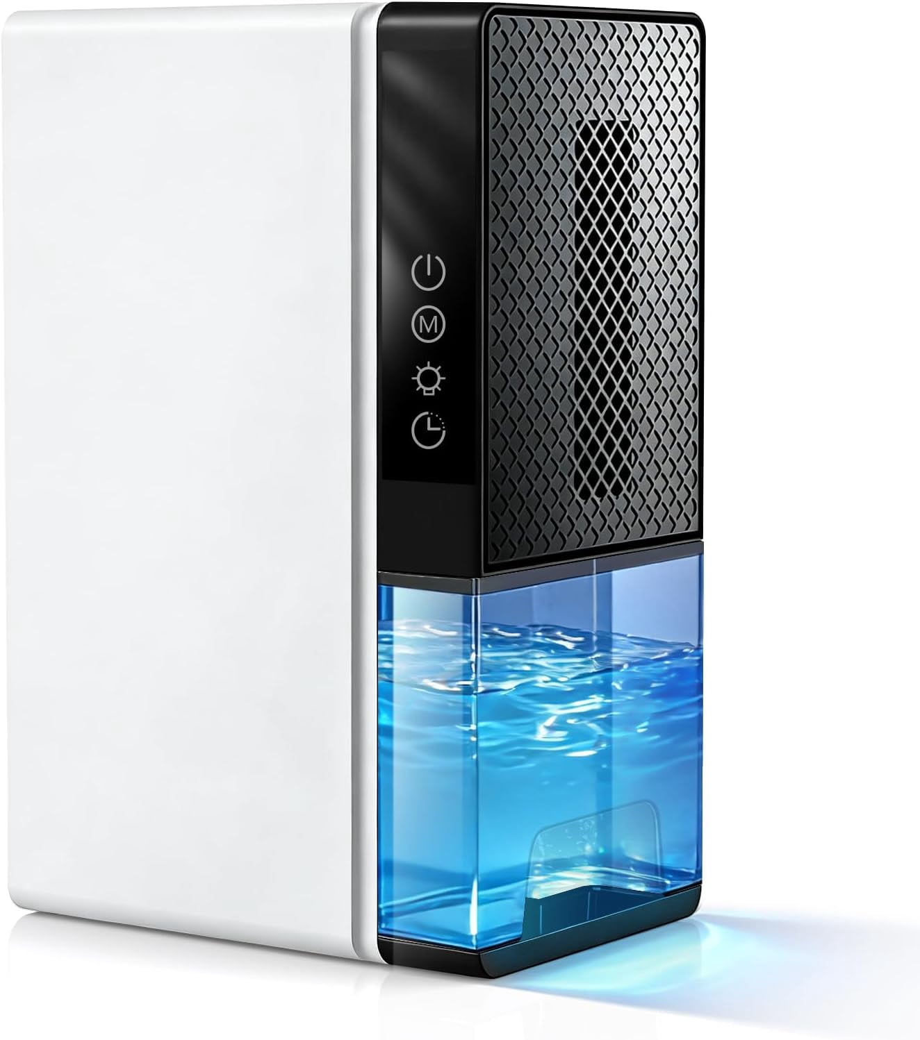 Ouxumoll Dehumidifier, Dehumidifiers for Home, Dehumidifier for Home 1000 Sq.Ft, Quiet with Auto Shut Off, Timer, 7 Ambient Lights, Black&White