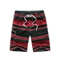 thumbnail image 1 of Ganfancp Mens Swim Shorts, Men Quick Dry Beach Shorts Mesh Lined Swimming Trunks Draw Rope Leisure Loose Shorts Printed Large Shorts with Pocket Red XXL, 1 of 4