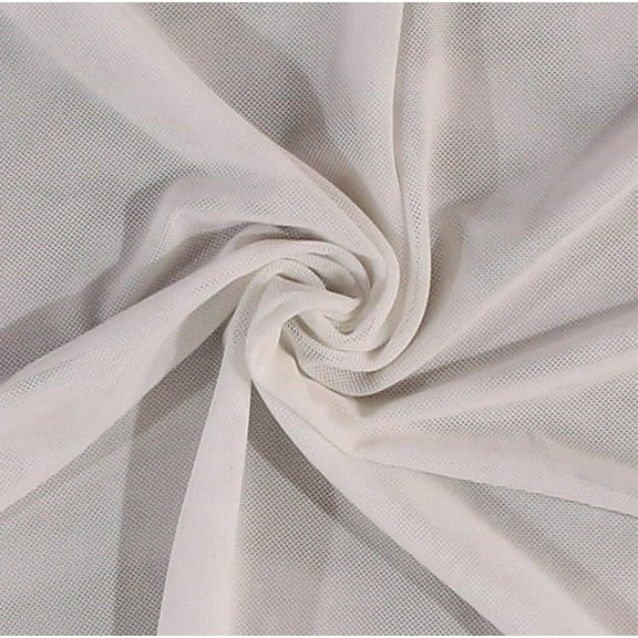 60" Off-White Power Mesh 2-Way Stretch Lining Fabric by the Yard (5717C-6B-Offwhite)