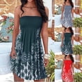 thumbnail image 1 of Up to 60% Off! pstuiky Sundresses for Women 2025, A-Line Dress Flower Print Sleeveless Off the Shoulder Sundresses Cold Shoulder Sleeve Knee Length Dresses Vacation Dresses for Women Honeymoon, 1 of 6