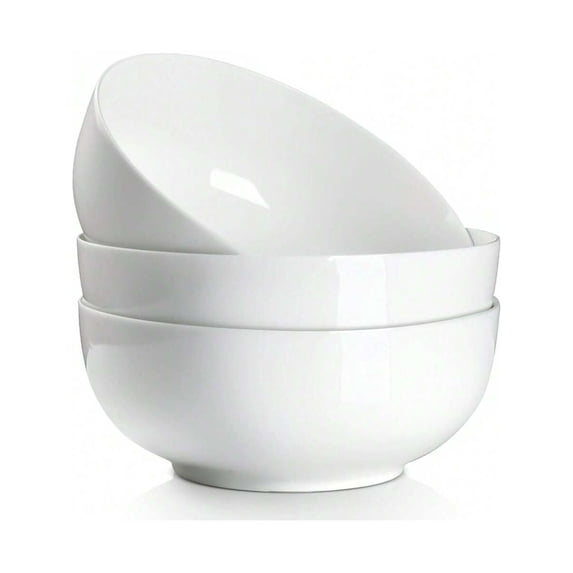 60 Ounces Large Soup Bowl, 8 Inches Pho Bowls, Large Ramen Bowls Set Of 3, Porcelain Big Serving Bowls For Salad And Kitchenewaftr