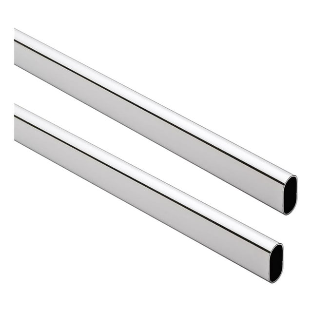 60" Oval Closet Rod (15mm x 30mm) 2 Pack Chrome