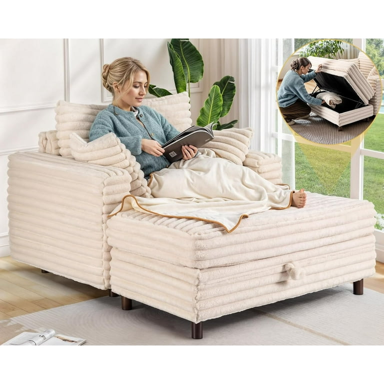 60'' Oversized Chaise Lounge Chair Indoor, Multifunctional Sofa