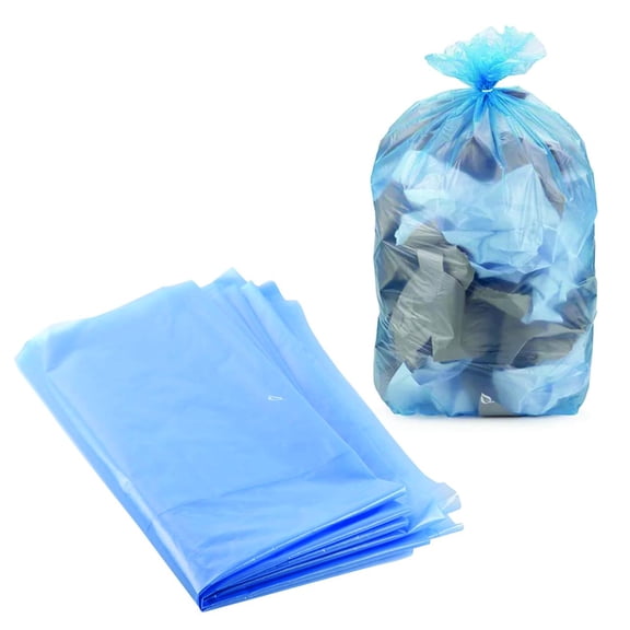 [60 PACK] 46 Gallon Heavy Duty Large Blue Recycling Trash Bags - Blue Yard Trash Bags, Great for Aluminum, Glass bottles and Landscaping Bag, Recycling Garbage Bags, 2 Mil