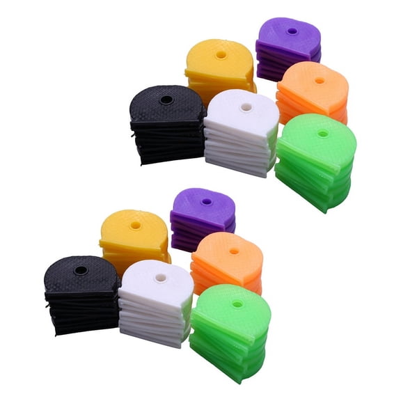 60 PACK Coloured KEY TOP COVERS /Caps/Tags/ID Markers Mixed Toppers