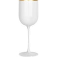 thumbnail image 1 of (60 PACK) EcoQuality Plastic White Wine Glasses with Gold Rim - 12 oz Wine Glass with Stem, Disposable Shatterproof Wine Goblets, Reusable, Elegant Drink Cups Tumbler for Weddings, Party, Receptions, 1 of 5