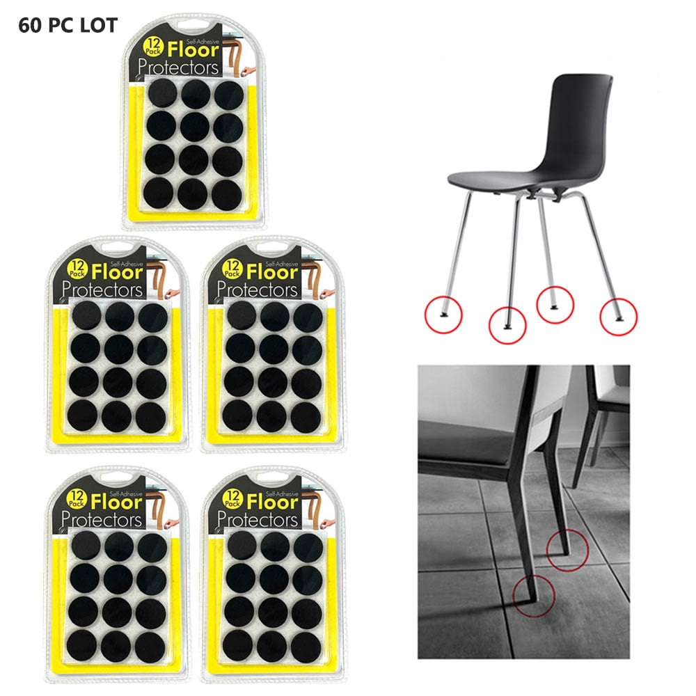 60 PC Round Felt Pads Small Self Adhesive Furniture Floor Scratch Protector Walmart