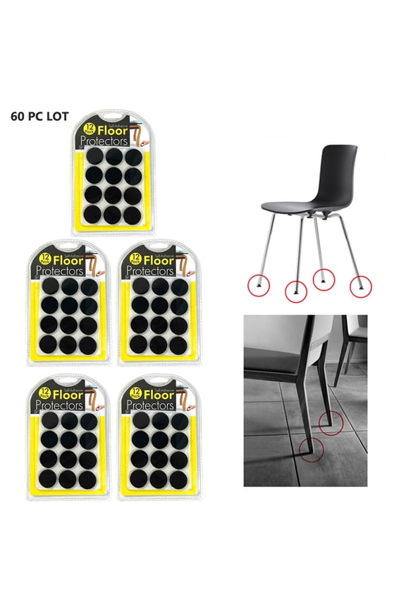 60 PC Round Felt Pads Small Self Adhesive Furniture Floor Scratch Protector