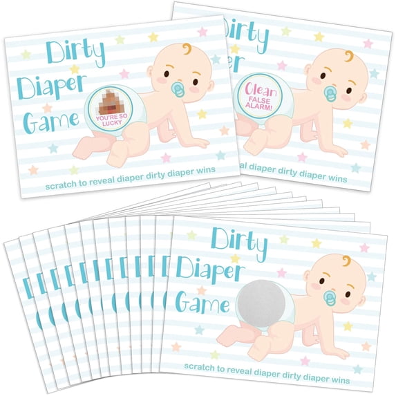 60 PCS Baby Shower Scratch off Game Funny Raffle Cards Baby Shower Party Games Decorations