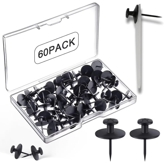 60 PCS Double-Headed Picture Hanging Nails Thumb Tacks for Wall Hangings,Heavy Duty Push Pins,Renter Friendly Wall Hooks Decor Small Picture Frame Hangers for Drywall Cork Board Pictures Tapestry&Art