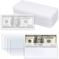 60 PCS Pack Hard Plastic Clear Money Holder, 6.8 x 2.9 Inch Transparent ...