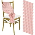 thumbnail image 1 of 60 PCS Satin Chair Sashes Rose Gold Shiny Chair Ribbon Ties Back Bows Designed Sashes Universal Chair Cover for Wedding Reception Gathering Birthday Party Banquet Restaurant Chair Decor (7x78inch), 1 of 8