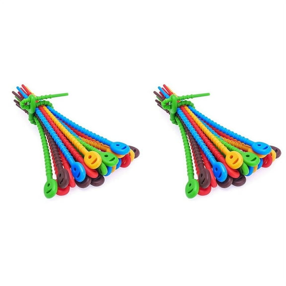 60 PCS Silicone Cable Ties, Zip Ties, Bag Seal Clips, , Bread Ties, Rubber Twist Ties for Home Office