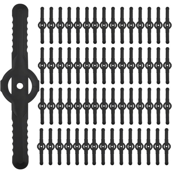 60 PCS String Trimmer Head Blades Replace, Weed Eater Wacker Blades Plastic Replacement, Universal Weed Warrior Trimmer Head, Cutter Accessories for Cordless Grass Trimmer Lawn Mowers, Black