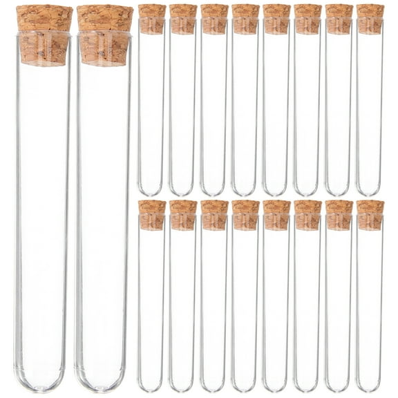 60-Pack Large Glass Test Tubes with Wooden Stoppers for Terrariums, Crafts, and Storage, and Reusable