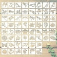 60 PCS Wood Burning Stencils for Crafts Painting on Wood Flowering