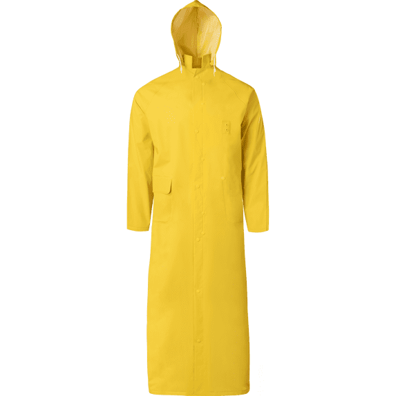 60” PVC/Polyester Rider Raincoat with Detachable Hood (Yellow, 6X-Large)
