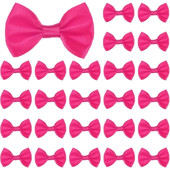 60-Pack 1.5 Inch Mini Ribbon Bows|Premium Polyester Craft Bows for Gift Wrapping, Wedding Favors, DIY Hair Accessories, Christmas & Party Decoration [Dark Rose Red]