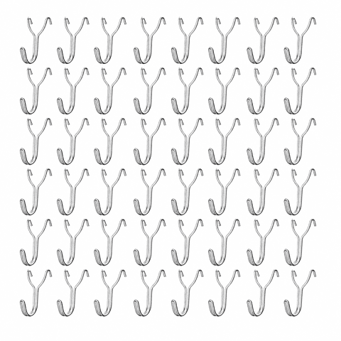 60 Pack 1.8 Inch Silver Pegboard J Hooks, Metal Hanging Hooks for Garage Tool Storage Organization