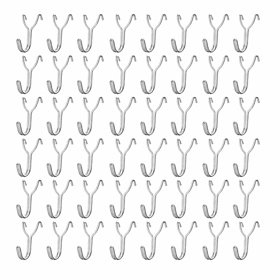 60 Pack 1.8 Inch Silver Pegboard J Hooks, Metal Hanging Hooks for Garage Tool Storage Organization