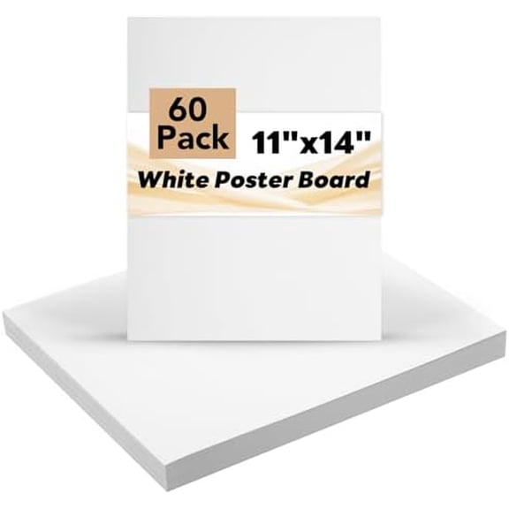 60 Pack 11x14 Inch White Poster Board, 230gsm Heavyweight White Cardstock Premium Poster Paper for Vision Boards DIY Projects Posters Presentations and Crafts