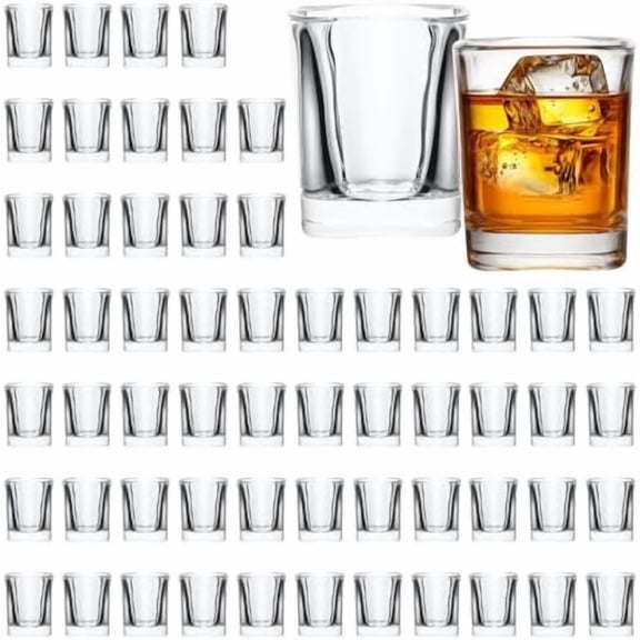60-Pack 2.2oz Heavy Base Square Shot Glasses Bulk,Clear Glass Shooters Set for Tequila,Whiskey,Espresso, Party Favors,Wedding And Birthday Gifts$$Home Decor, Kitchen, & Other