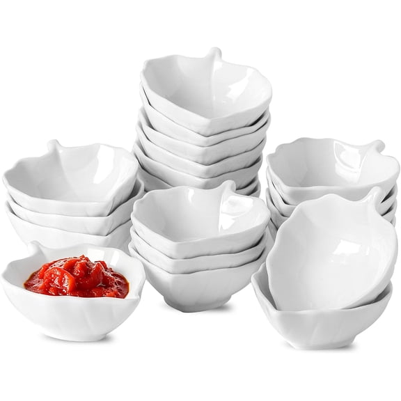 60-Pack 3-Inch Ceramic Dipping Bowls, 1.2 Oz Small White Sauce Dishes for Sushi, Ketchup, Olive Oil, and Appetizers