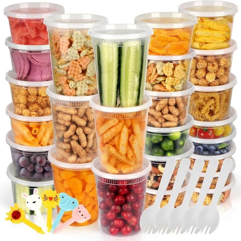 White BPA-Free Plastic Meal Prep Canister Set