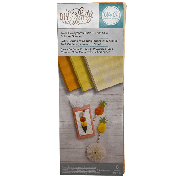 60 Pack 3 in x 8 in Small Honeycomb Pads, Party Decorations in 3 Vibrant Colors, DIY Decor for Birthdays, Brunches, Events, Perfect for Centerpieces, Hanging, Table Accents, Versatile Set, Bulk