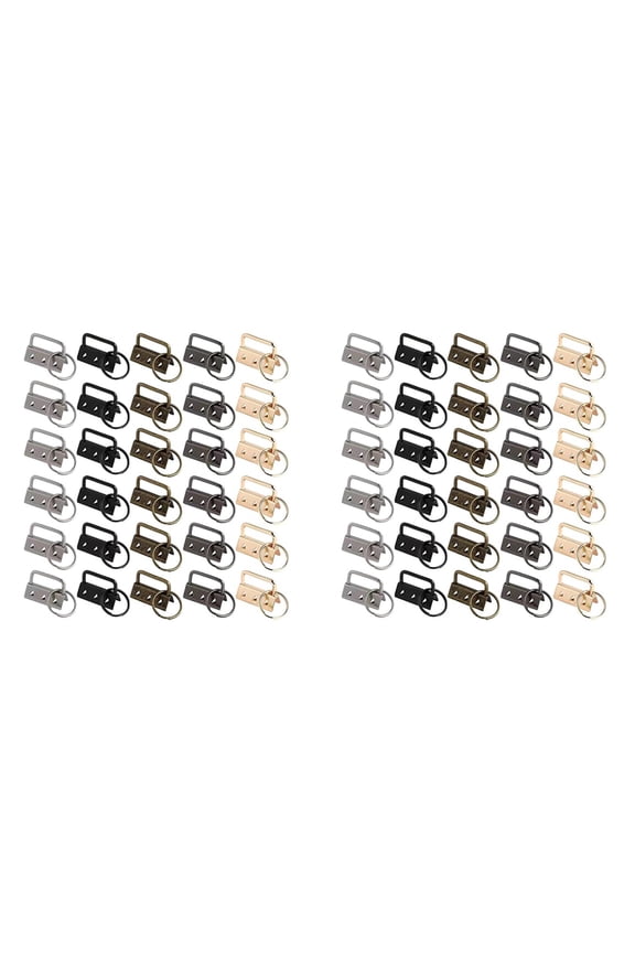 60 Pack 32Mm Metal Color Tail Clip Set 5 Color Metal Ribbon Hanging Clip with Key Ring DIY Tools.