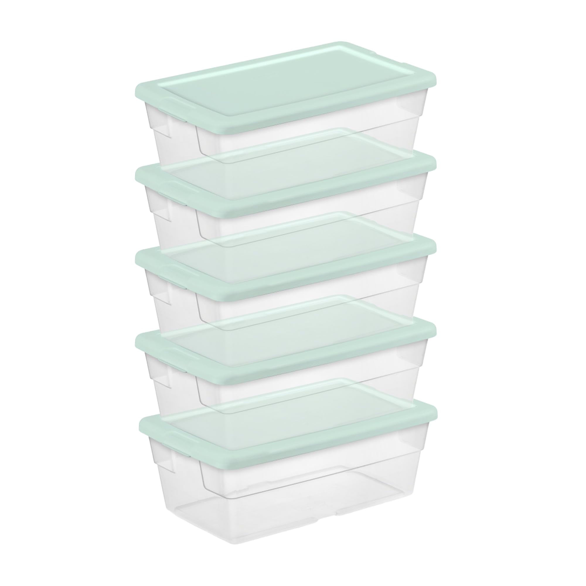 60 Pack 6 Quart Clear Plastic Stackable Bins with Secure Lids, Multi ...