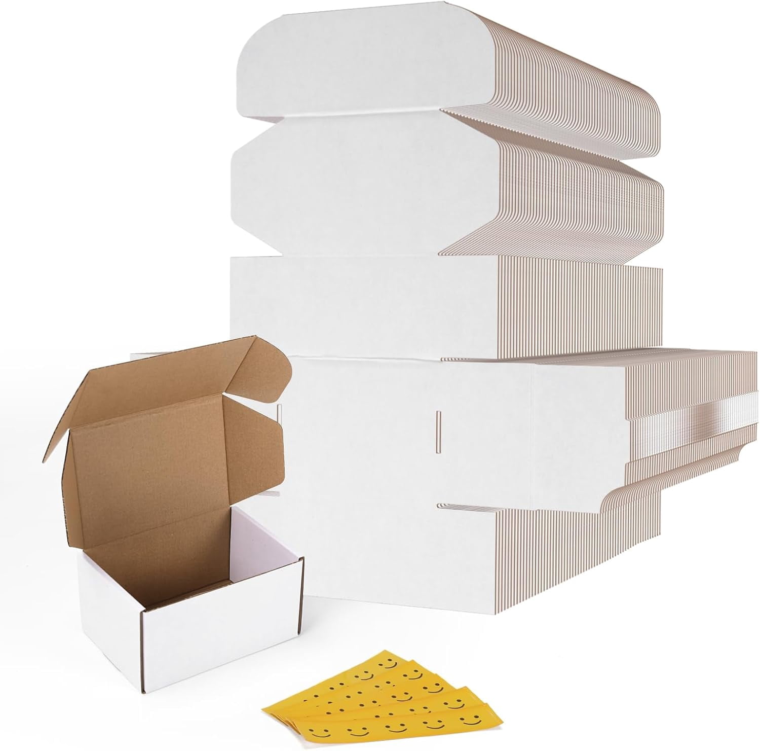 60 Pack 6x4x3 Shipping Boxes, White Corrugated Cardboard Mailer Box ...