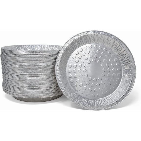 60 Pack 9-Inch Disposable Aluminum Pie Pans, Heavy-Duty Foil Tin Plates for Baking Tarts, Quiches, and Pies