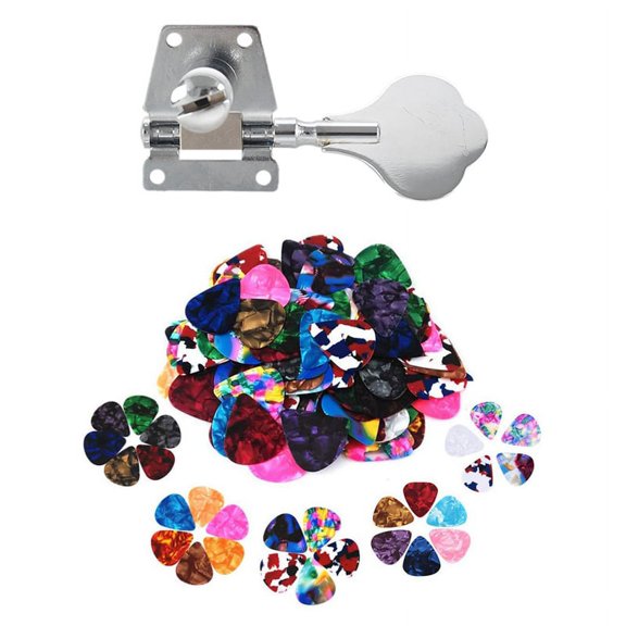 60 Pack Abstract Art Colorful Guitar Picks, Unique Guitar Gift & 5Pcs Open Bass Guitar Tuning Keys Pegs