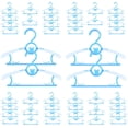 thumbnail image 1 of 60-Pack Adjustable Baby & Kid Clothes Hangers - Space-Saving, Durable & Extendable - Ideal for Newborn to Small Child Wardrobe Organization (Blue), 1 of 7