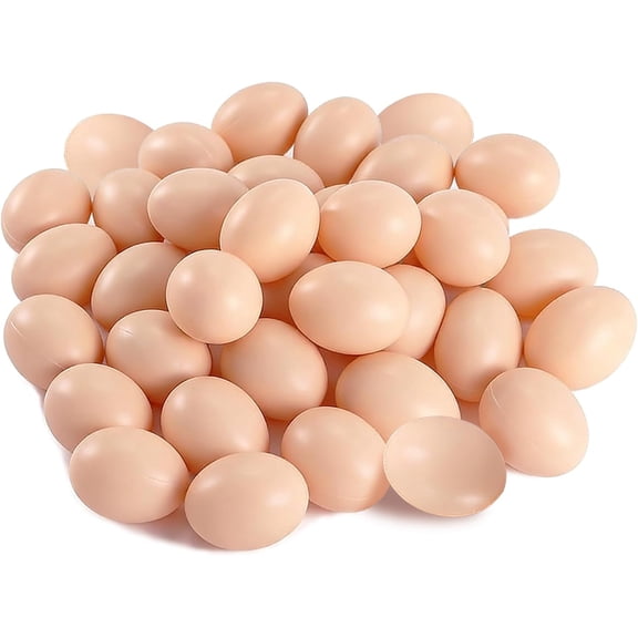 60 Pack Artificial Easter Eggs, Brown Plastic Chicken Eggs for DIY Crafts, Painting, Easter Party Decor and Home Decoration