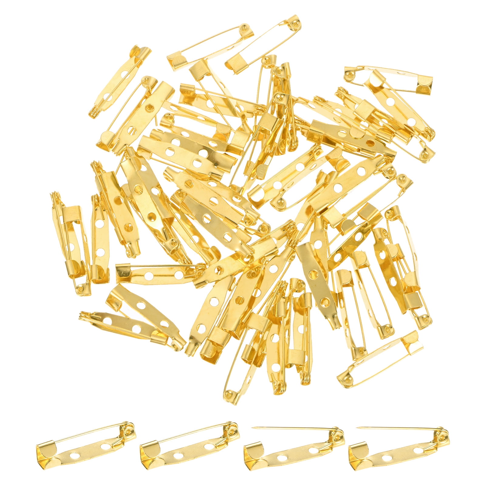60-Pack Bar Pins, 1 Inch Brooch Pin Backs Safety Clasp for Badges/Name ...
