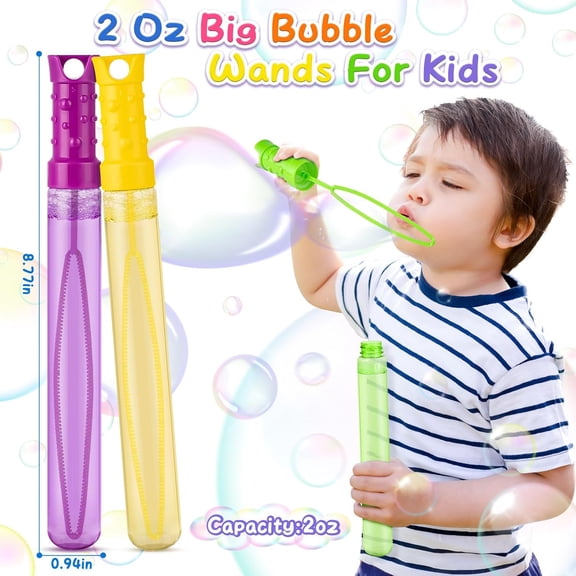 60 Pack Big Bubble Wands Bulk in 6 Colors, Bulk Party Favors for Kids, Ideal for Easter, Summer, Halloween, Valentine, School Classroom Prizes for Boys & Girls, Ideal Goodies Bags Stuffers