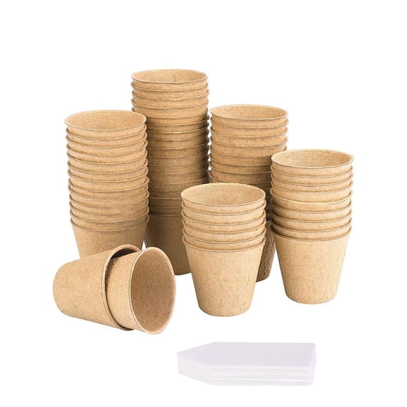 60-Pack Biodegradable Pulp Seed Starter Pots, Seedling Trays for Germination, Eco-Friendly Plant Cups for Gardening