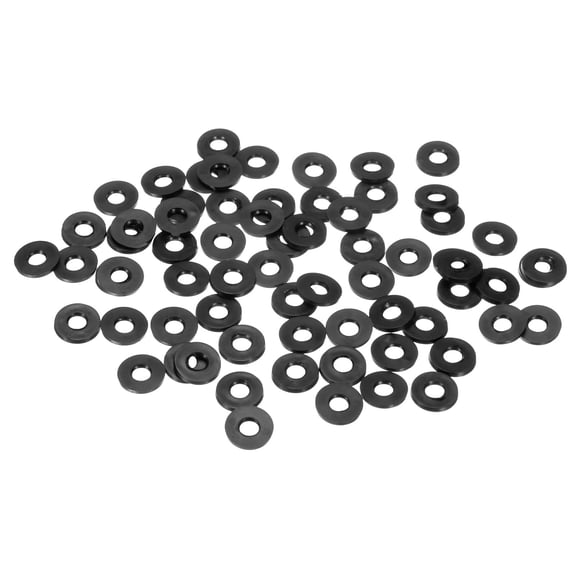 60-Pack Black Rubber Washer Assorted Kit, 4mm ID 9mm OD 1.2mm Thickness Rubber Flat Washer, Shower Hose Washers for Screws/Household Faucets/Garden Hoses Rubber Washers