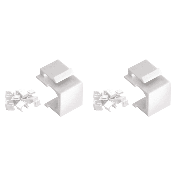 60-Pack Blank Jack Inserts for Wall Plate and Patch Panel - White