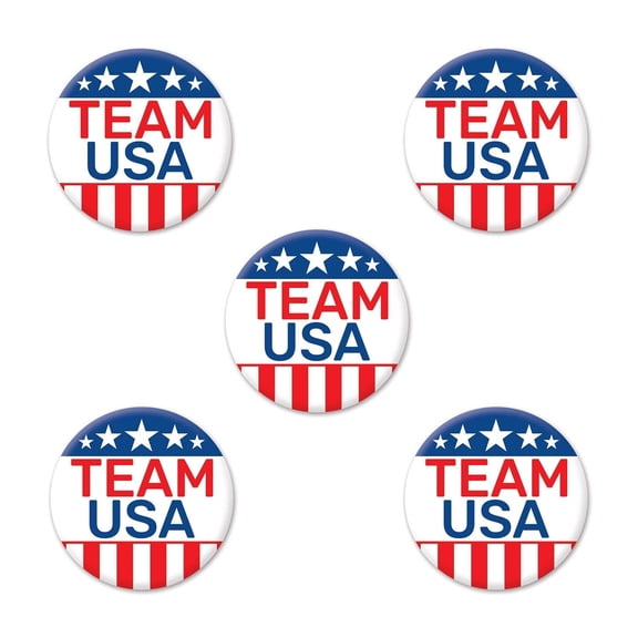 60 Pack Bulk Team USA Party Buttons