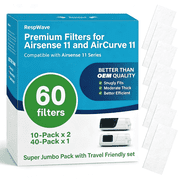 60-Pack CPAP Filters for Airsense 11 & Aircurve 11, Replacement Disposable CPAP Filters with Extra Thick, High Filtration, Travel Ready Supply Pack