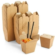 60-Pack Chinese Take Out Boxes - 16oz Kraft Paper Material To-Go Food Containers for Restaurants, Food Service (Brown)