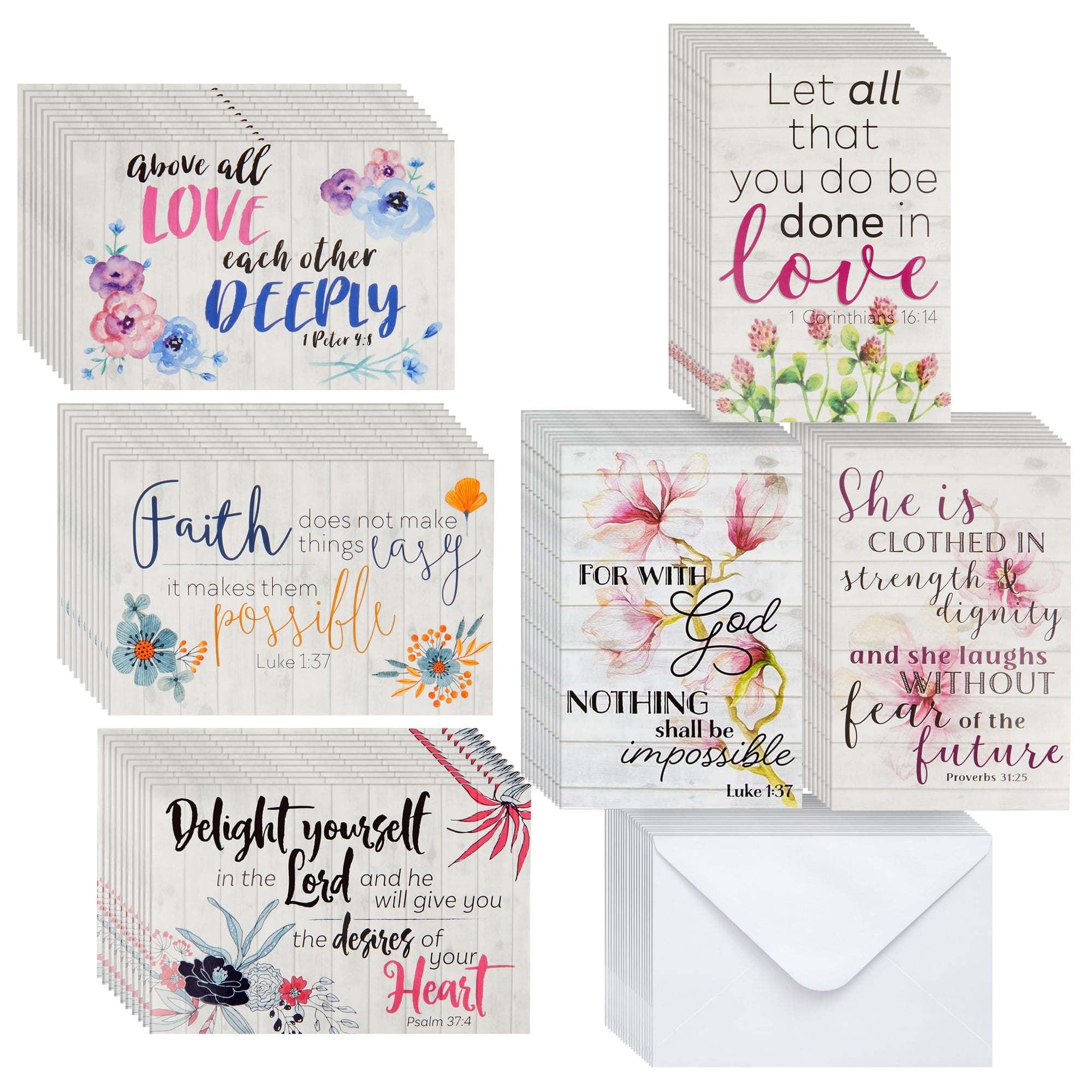 INSPIRATIONAL WORDS Mini Note Cards - Set of 12 - Handmade with Envelope