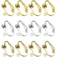 thumbnail image 1 of 60 Pack Clip-on Earring Converter with Easy Open Loop, Brass Clip-on Earring Converter Component for DIY Earring and Non-Pierced Ears (Silver, Light Gold & Bright Gold), 1 of 5