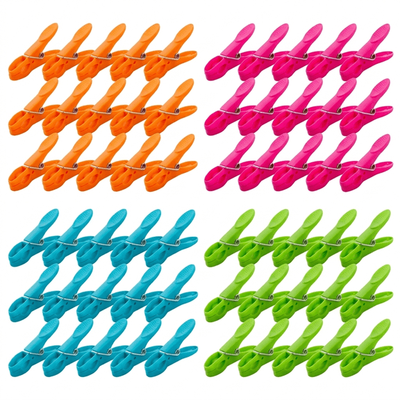 60 Pack Colorful Plastic Clothespins, Air-Drying Clothes Pins