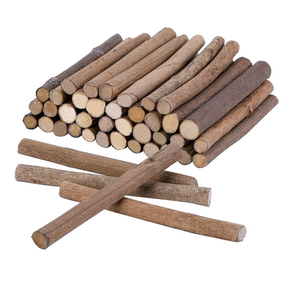 60 Pack Craft Sticks, 4 Inch Long 0.3-0.5 Inch in Diameter Wood Log Sticks Natural Twigs Sticks Wood Craft Sticks for DIY Crafts Photo Props, School Projects, Festival Decoration