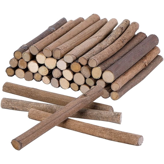 60 Pack Craft Sticks, 4 Inch Long 0.3-0.5 Inch in Diameter Wood Log Sticks Natural Twigs Sticks Wood Craft Sticks for DIY Crafts Photo Props, School Projects, Festival Decoration