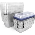thumbnail image 1 of 60 Pack Disposable Foil Loaf Pans with Lids Combo Set,30 Pack 8.7x4.6x2.5 Aluminum Loaf Pans & 30 Pack 8x4.3x2 Aluminum Bread Pan For Baking Cakes Bread Meat., 1 of 4